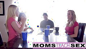 MomsTeachSex - Hot Mom & Teen Friends Orgy Fuck With Neighbor