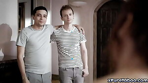 Two sexually saddened brothers Alex Jett with the addition of Ricky Spanish are sick with the addition of tired of their stepmom Syren De Mer with the addition of decide to fuck her!
